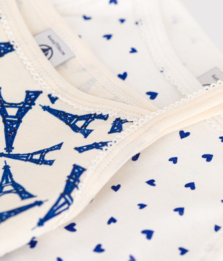 Children's cotton Paris tank tops with fine straps - 2-pack multicolor