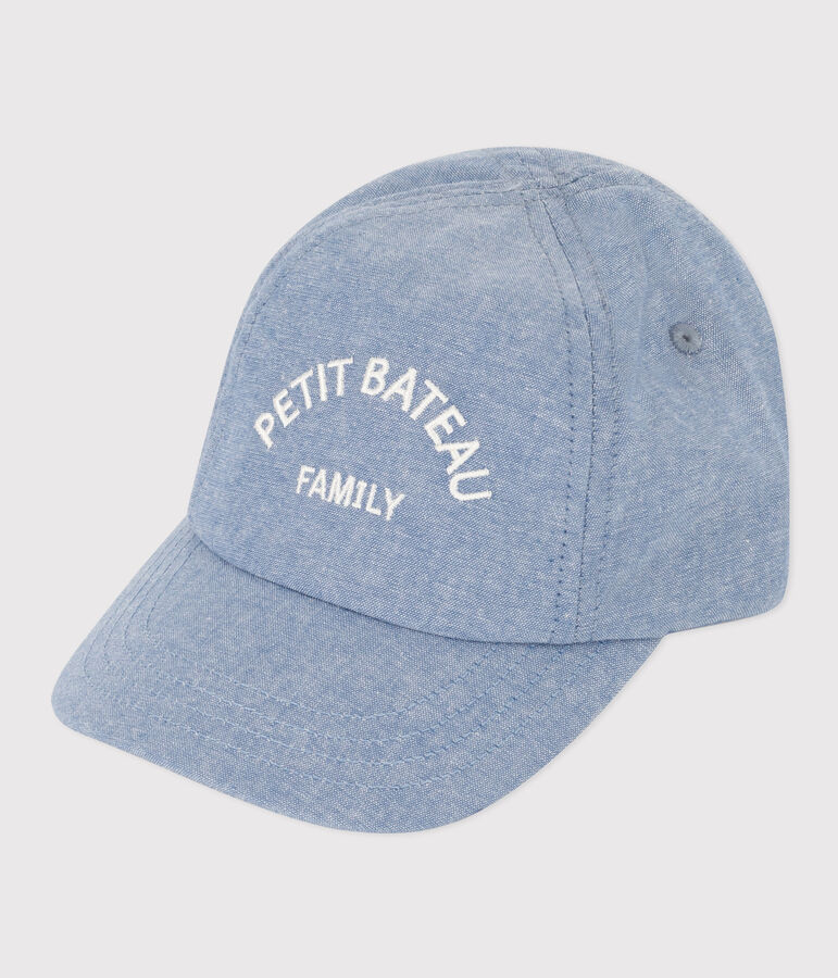 Babies' Denim Petit Bateau Family Cap blue