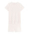 Girls' starry pink short pyjamas in cotton. MARSHMALLOW white/GRETEL pink