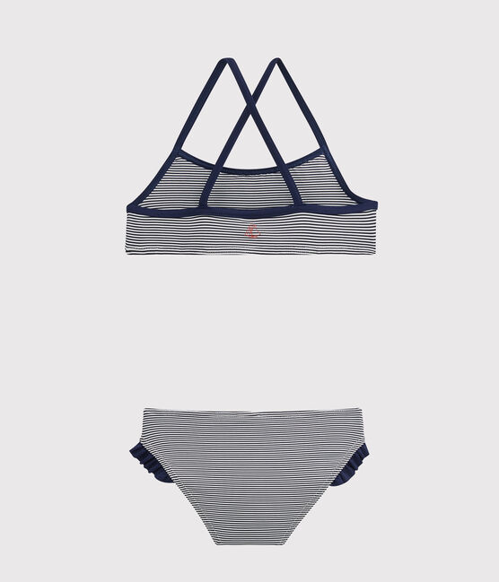 Girls' Swimsuit ABYSSE blue/LAIT white