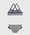 Girls' Swimsuit ABYSSE blue/LAIT white