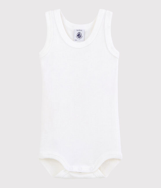 Unisex Babies' Sleeveless Bodysuit ECUME white