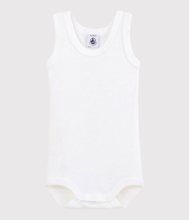 Unisex Babies' Sleeveless Bodysuit white
