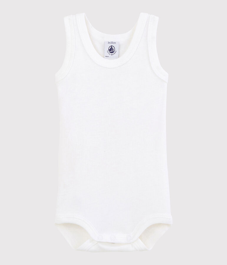 Unisex Babies' Sleeveless Bodysuit white