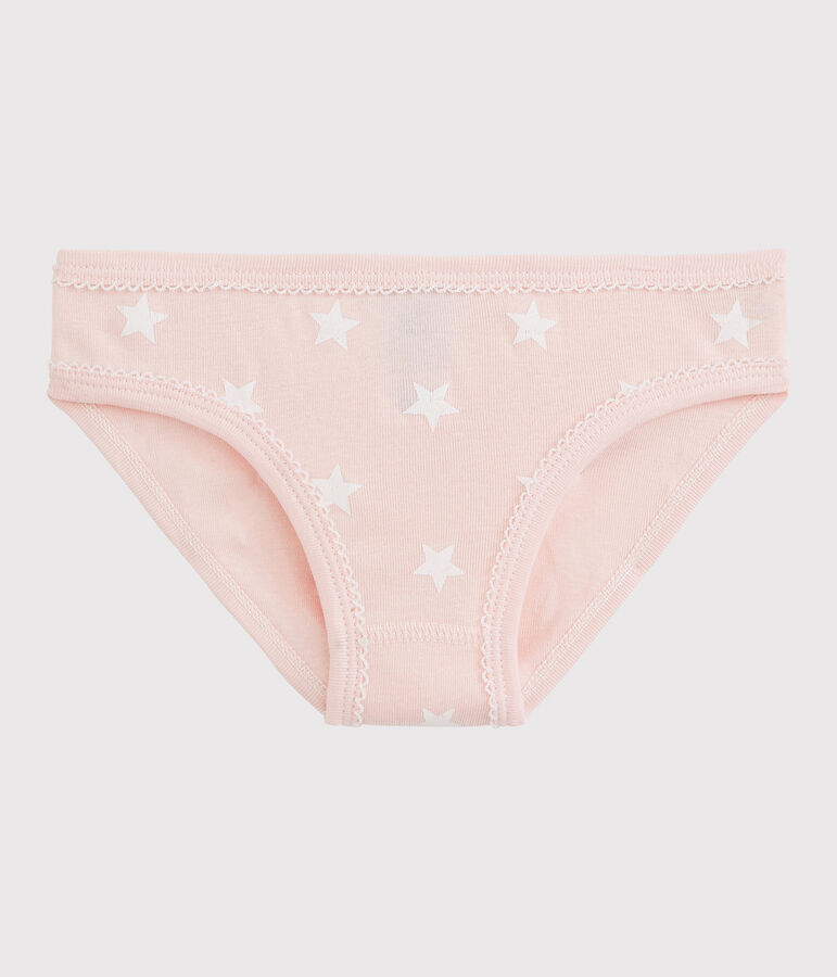 Girls' Cotton Knickers MINOIS pink/MARSHMALLOW white