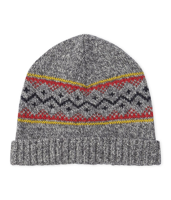 Boy's wool blend cap SUBWAY grey/MULTICO white