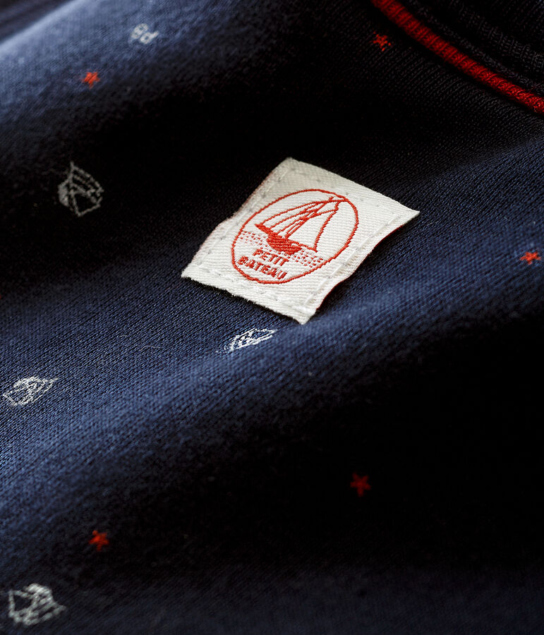 Baby boy's sailboat print bib blue/multicolor