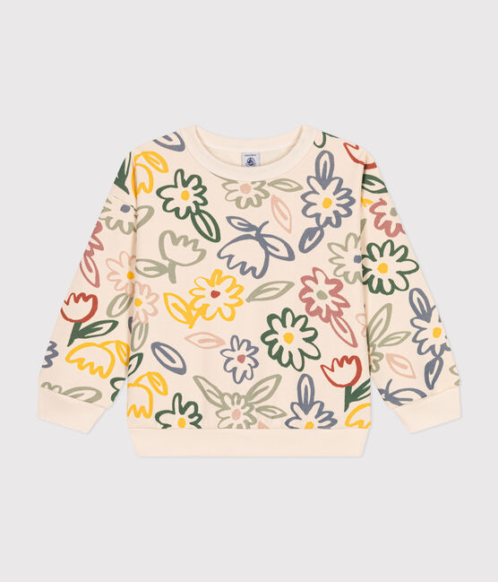  Little girls' fleece sweatshirt AVALANCHE white/MULTICO