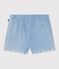 Babies' shorts in embroidered chambray blue