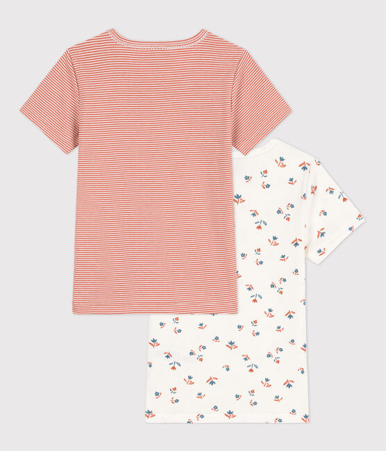 Girls' Short-sleeved Floral Cotton T-Shirt - 2-Pack variante 1