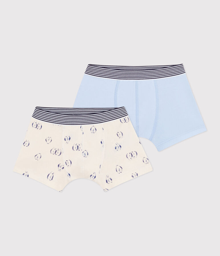Pack of children's penguin-print cotton boxers multicolor