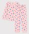 Girls' Cat Print Cotton Pyjamas MINOIS pink/MULTICO white
