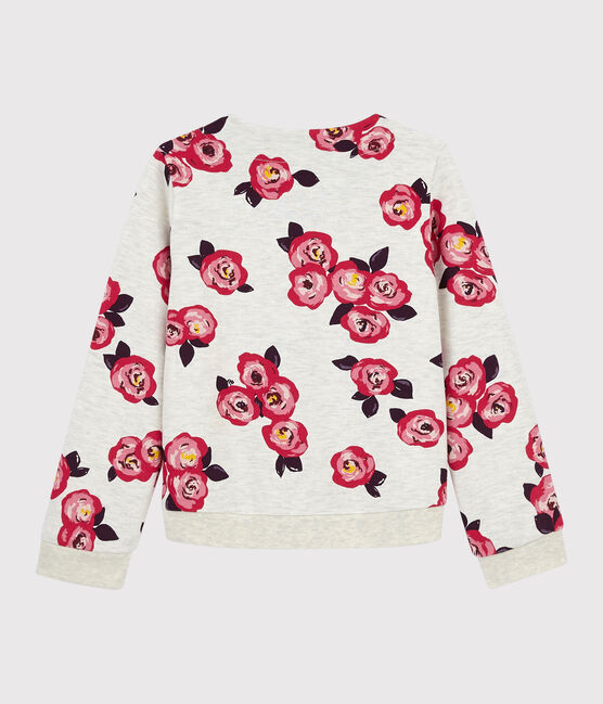 Girl's Fleece Cardigan MONTELIMAR beige/MULTICO white