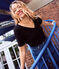 Women's Straight V-Neck Cotton T-Shirt SMOKING blue