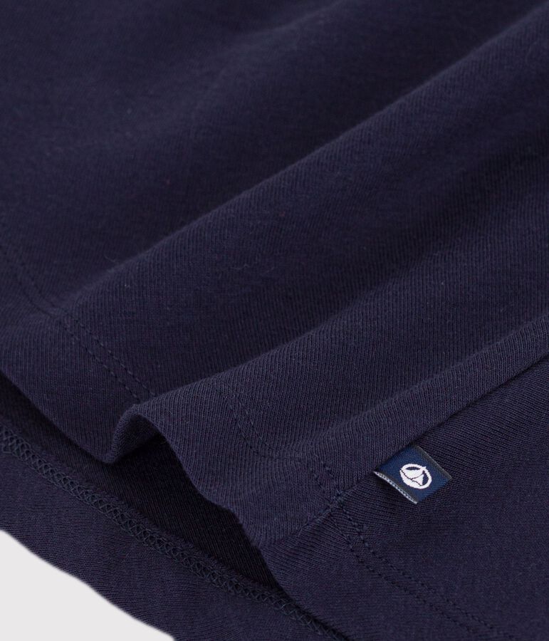 Children's short-sleeved plain cotton dress blue