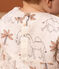 Babies' Short-Sleeved Organic Cotton Gauze Printed Dress Ecru/multicolor