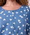 Women's cotton nightdress with a grandad neckline and a heart print blue/white