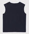 Baby's sleeveless knitted pullover. SMOKING blue