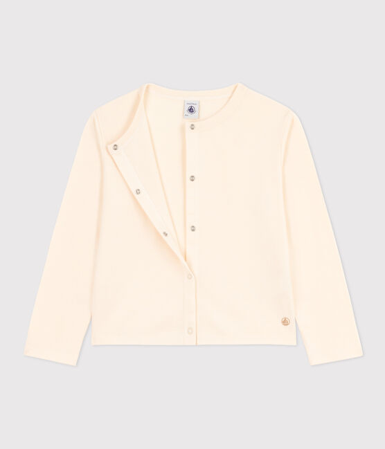 Girls' Cotton Cardigan AVALANCHE Ecru