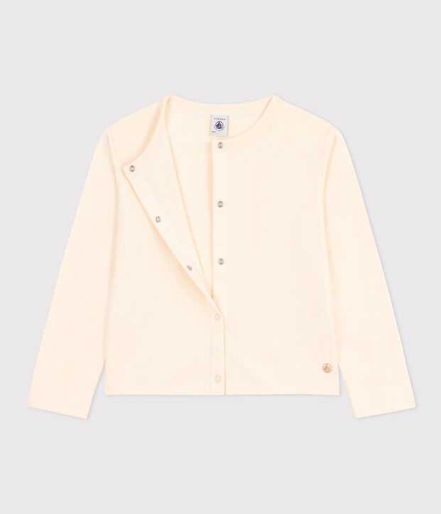 Girls' Cotton Cardigan Ecru