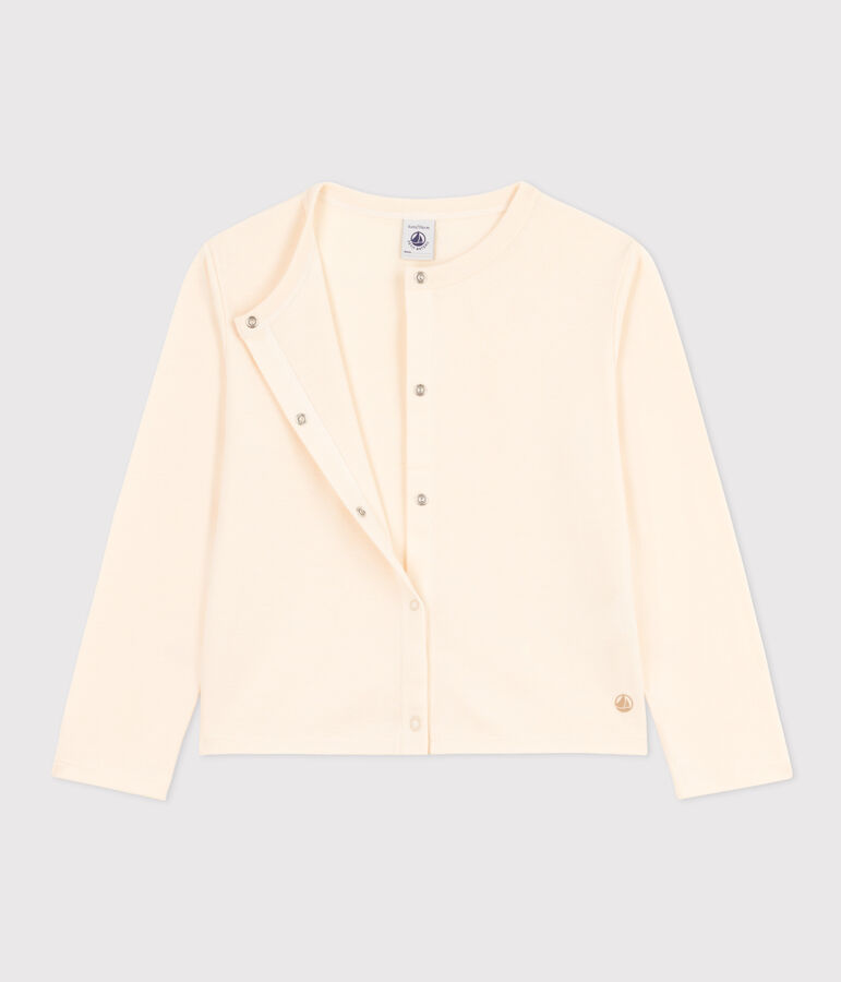 Girls' Cotton Cardigan Ecru