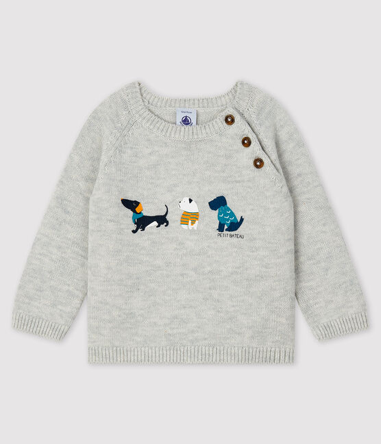 Baby boy's pullover with motif BELUGA CHINE grey