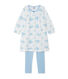 Girls' nightdress in print velour and coordinating leggings