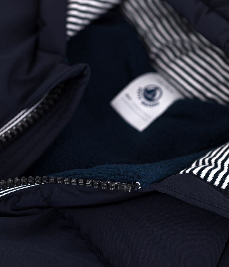 Babies' puffer jacket in plain polyester blue