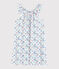 Girls' Anemone Print Fine Cotton Nightdress MARSHMALLOW white/MULTICO white
