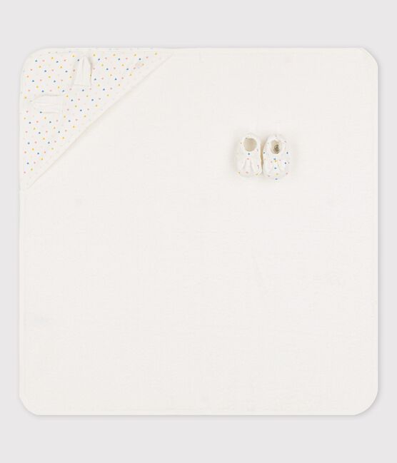 Babies' Organic Cotton Bath Cape MARSHMALLOW white/MULTICO white