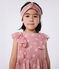 Children's sleeveless floral cotton dress CHARME pink/MARSHMALLOW white