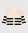 Women's stripy cotton cardigan AVALANCHE white/SMOKING blue