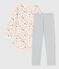 Children's floral print brushed fleece nightdress and leggings MILK /MULTICO
