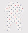 Babies' stripy heart-patterned cotton pyjamas MARSHMALLOW white/MULTICO white