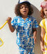 Children's short-sleeved printed cotton shirt