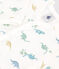 Babies' footless cotton dinosaur pyjamas MARSHMALLOW white/MULTICO white