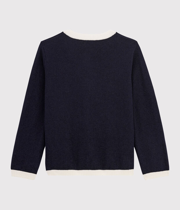 Boys' Wool and Cotton Cardigan blue/white