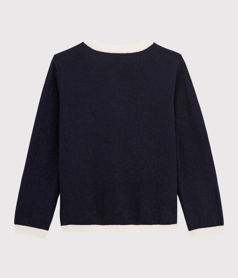 Boys' Wool and Cotton Cardigan blue/white