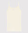 Girls' Strappy Top in Cotton and Wool MARSHMALLOW white