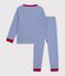 Children's stripy cotton pyjamas blue/white