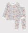 Children's floral cotton pyjamas white/multicolor