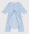 Babies' footless whale-patterned cotton bodyjama TOUDOU blue/ALASKA