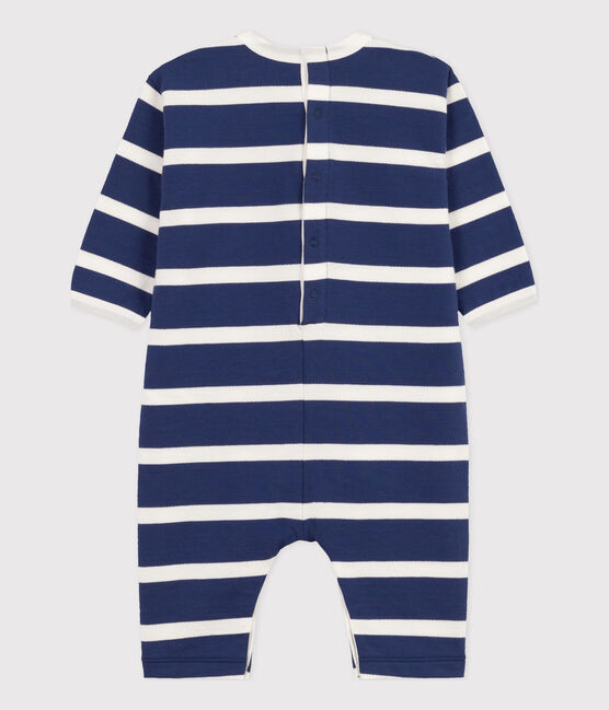 Babies' Stripy Fleece Jumpsuit CHALOUPE /MARSHMALLOW