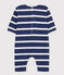 Babies' Stripy Fleece Jumpsuit CHALOUPE /MARSHMALLOW