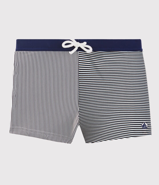Boys' Swimming Trunks ABYSSE blue/LAIT white