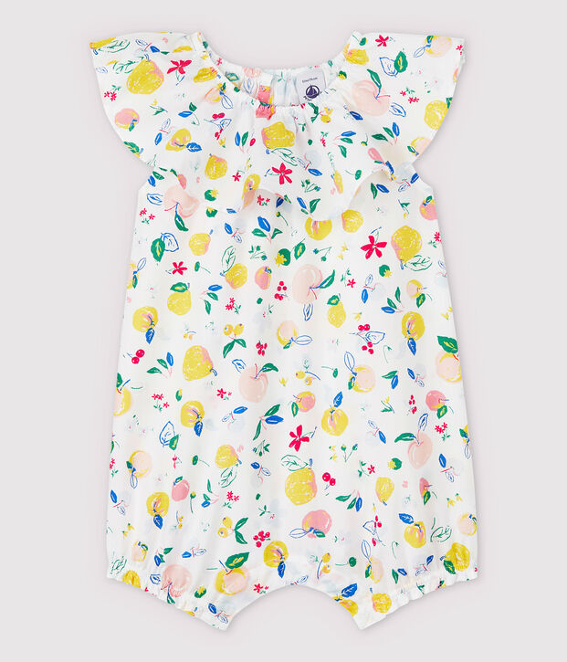 Baby Girls' Poplin Playsuit white/multicolor