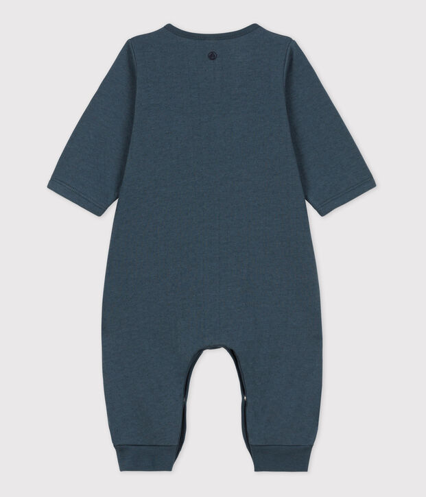 Babies' Plain Organic Tube Knit Long Playsuit grey