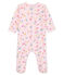Baby girls' ribbed sleepsuit VIENNE pink/MULTICO white