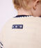 Babies' sleeveless wool and cotton knit jumper. white