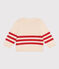 Babies' cotton jumper with placed stripes and a badge on the chest AVALANCHE red/AURORA